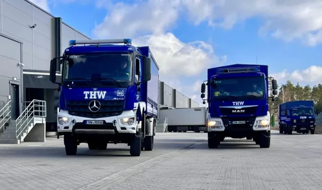 THW transportiert Hilfsgüter. Foto: THW/Michael Zier