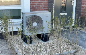 Wärmepumpe im Vorgarten. Foto: Symbolbild