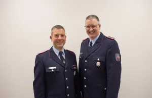 Das neue Führungsduo an der Spitze der Feuerwehr Buchholz: Zukünftiger Stadtbrandmeister Christian Matzat (links) und sein Stellvertreter Ron Ludwig. Foto: Oliver Weiß