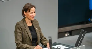 Die CDU-Bundestagsabgeordnete Dr. Cornell Babendererde im Deutschen Bundestag. Foto: Niklas Hintze