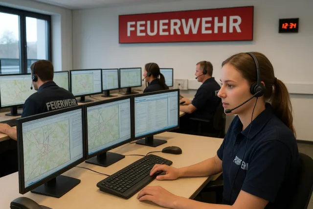 Leitstelle der Feuerwehr Foto: KI/Symbolbild Leitstelle der Feuerwehr Foto: KI/Symbolbild