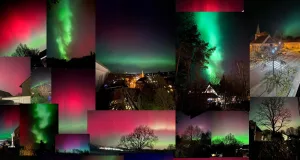 So schön leuchteten die Polarlichter über Buchholz. Zahlreiche Leser schickten uns ihre Bilder in die Redaktion. Foto: Leserfotos.