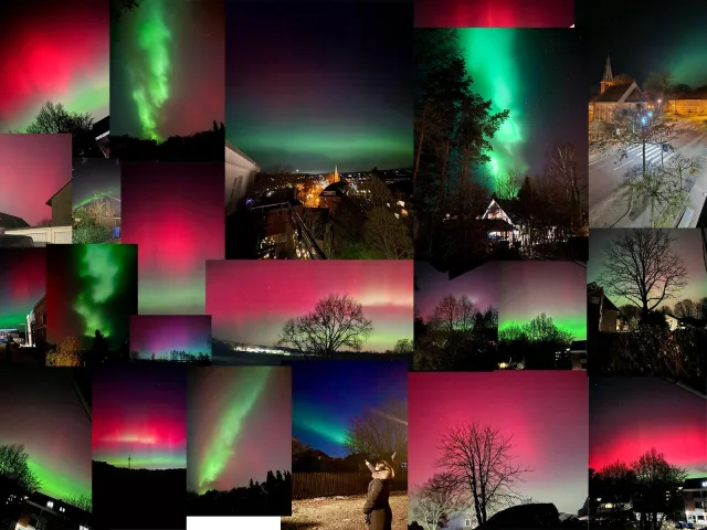 So schön leuchteten die Polarlichter über Buchholz. Zahlreiche Leser schickten uns ihre Bilder in die Redaktion. Foto: Leserfotos.